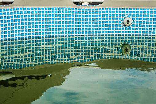 Above Ground Pool with a Problem of Green Algae in the Water
